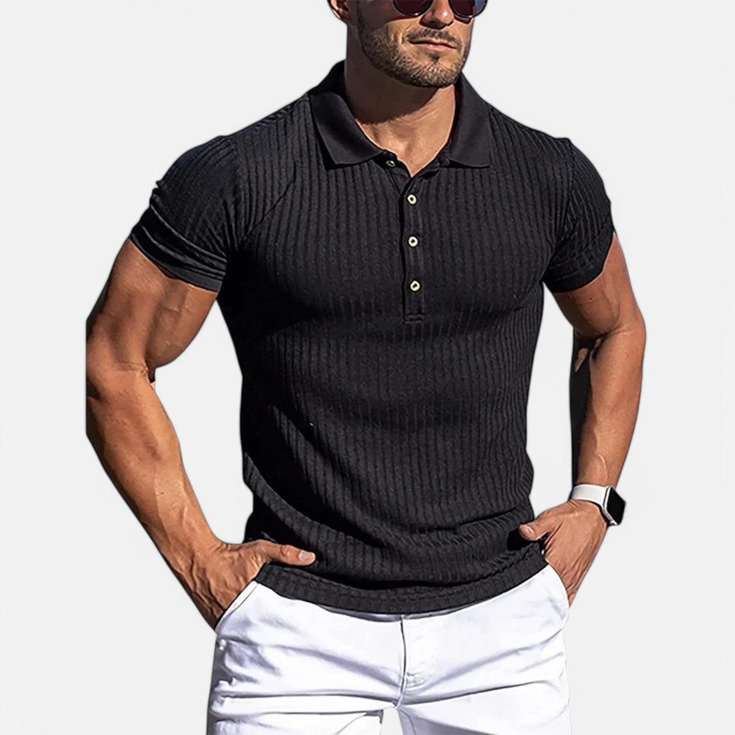 Claireve | Polo Homme à Col Montant – Élégance Active, Style Estival Structuré