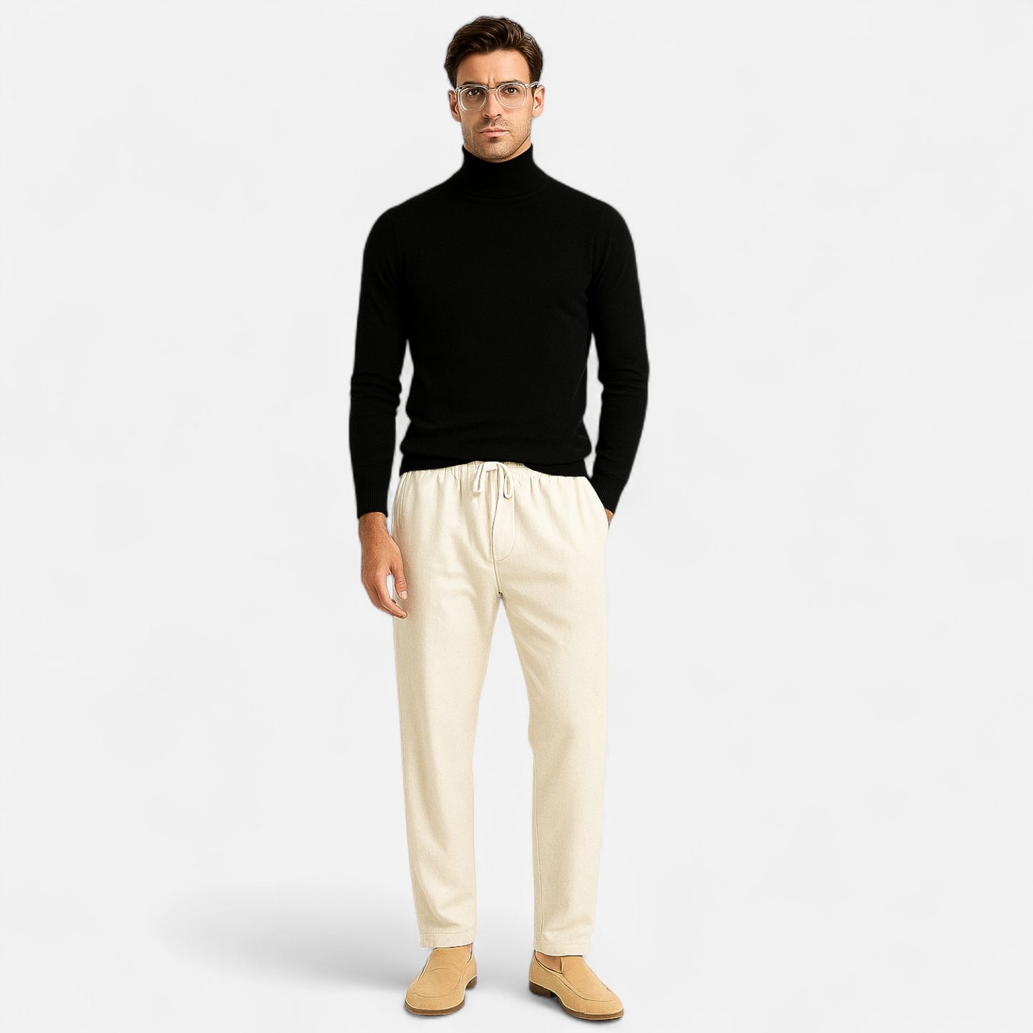 Claireve | Pull Col Montant Homme en Maille – Minimalisme Moderne, Confort Quotidien