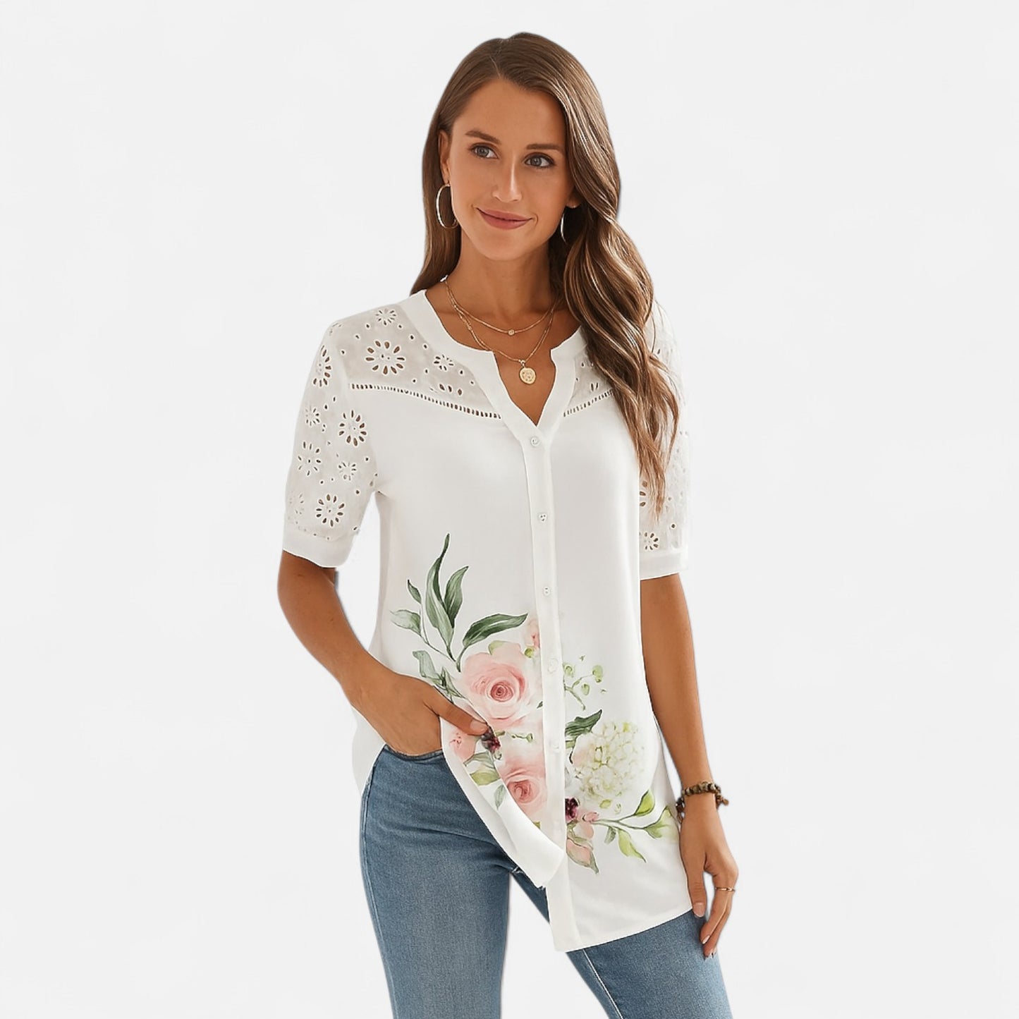 Claireve | Chemise Ample à Manches Courtes en Coton