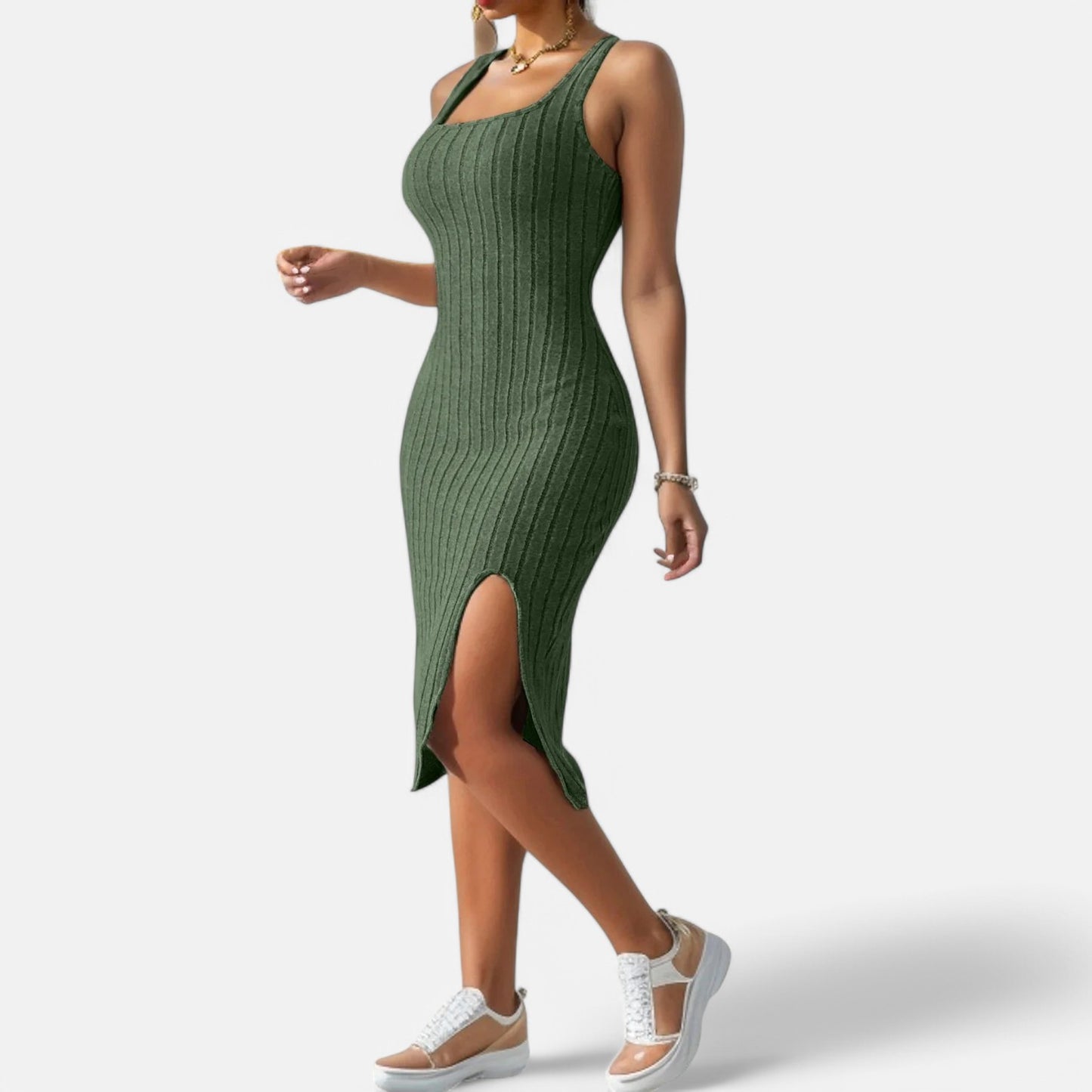 Claireve | Robe Tricotée à Bretelles – Lignes Pures, Esprit Estival Décontracté