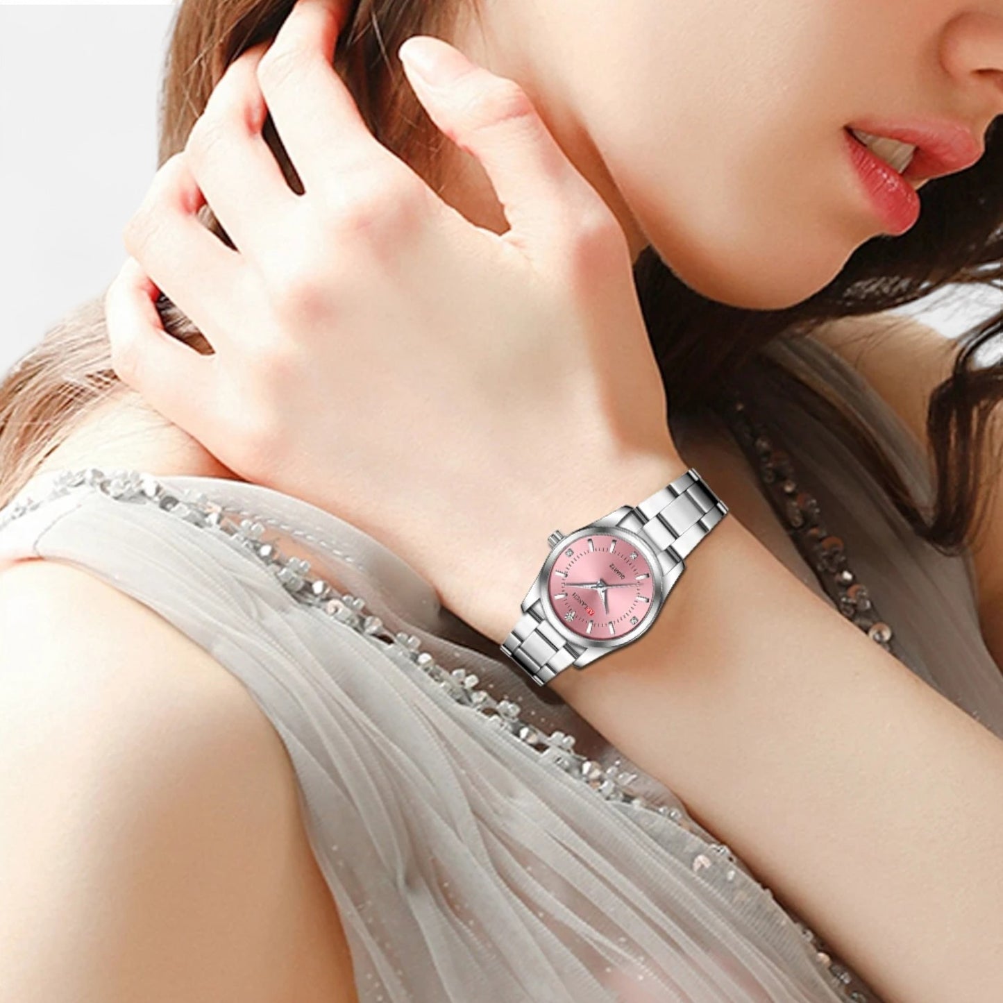 Claireve | Montre Femme 29 mm en Acier Inoxydable – Détails Strass, Raffinement Subtil