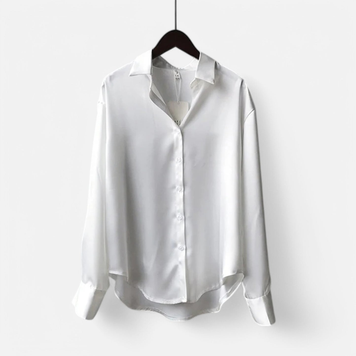 Claireve | Blouse Femme en Satin Blanc – Fluidité Vintage, Éclat Printanier