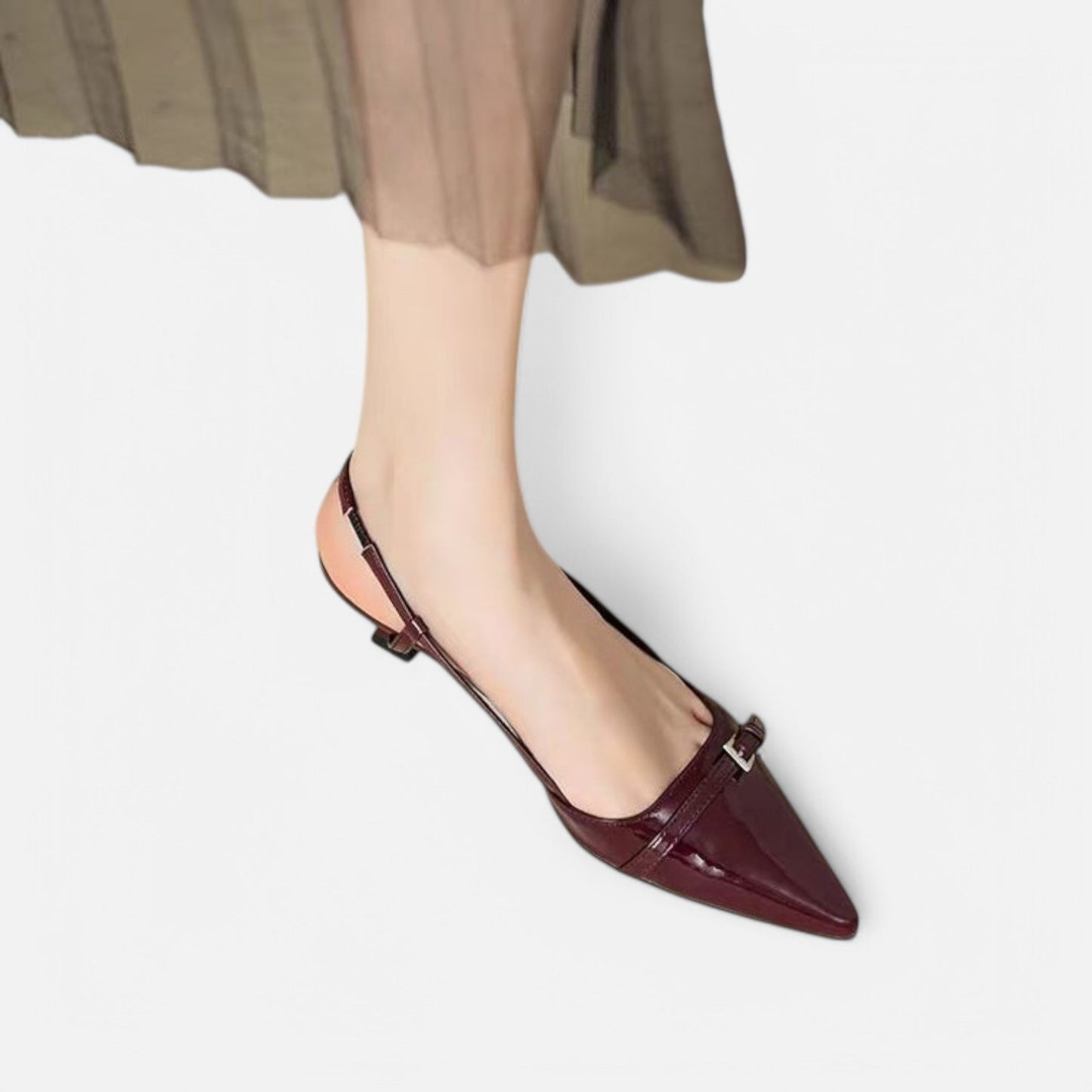 Claireve | Sandales Slingback à Talons Mi-Hauts – Brillance Audacieuse, Allure de