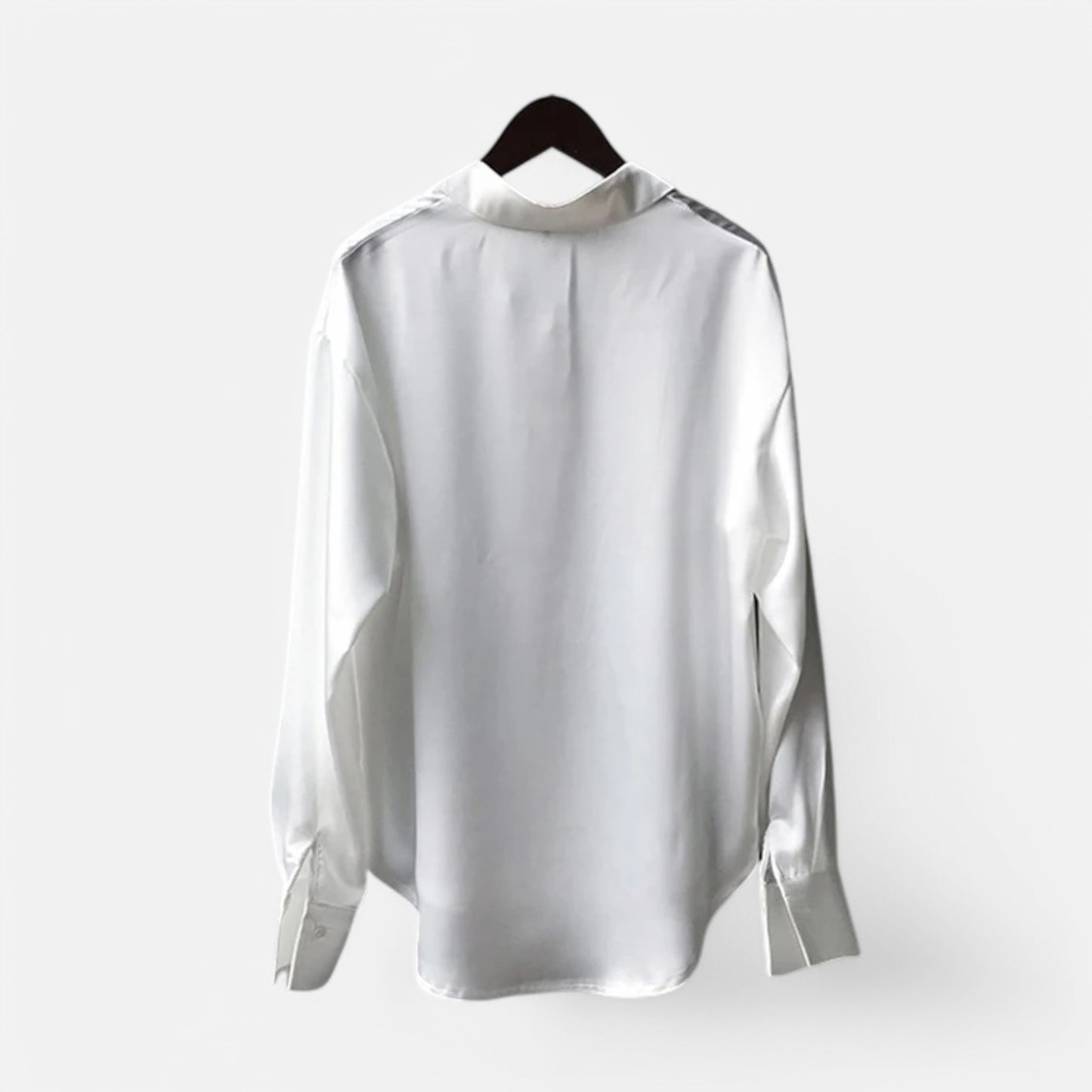 Claireve | Blouse Femme en Satin Blanc – Fluidité Vintage, Éclat Printanier