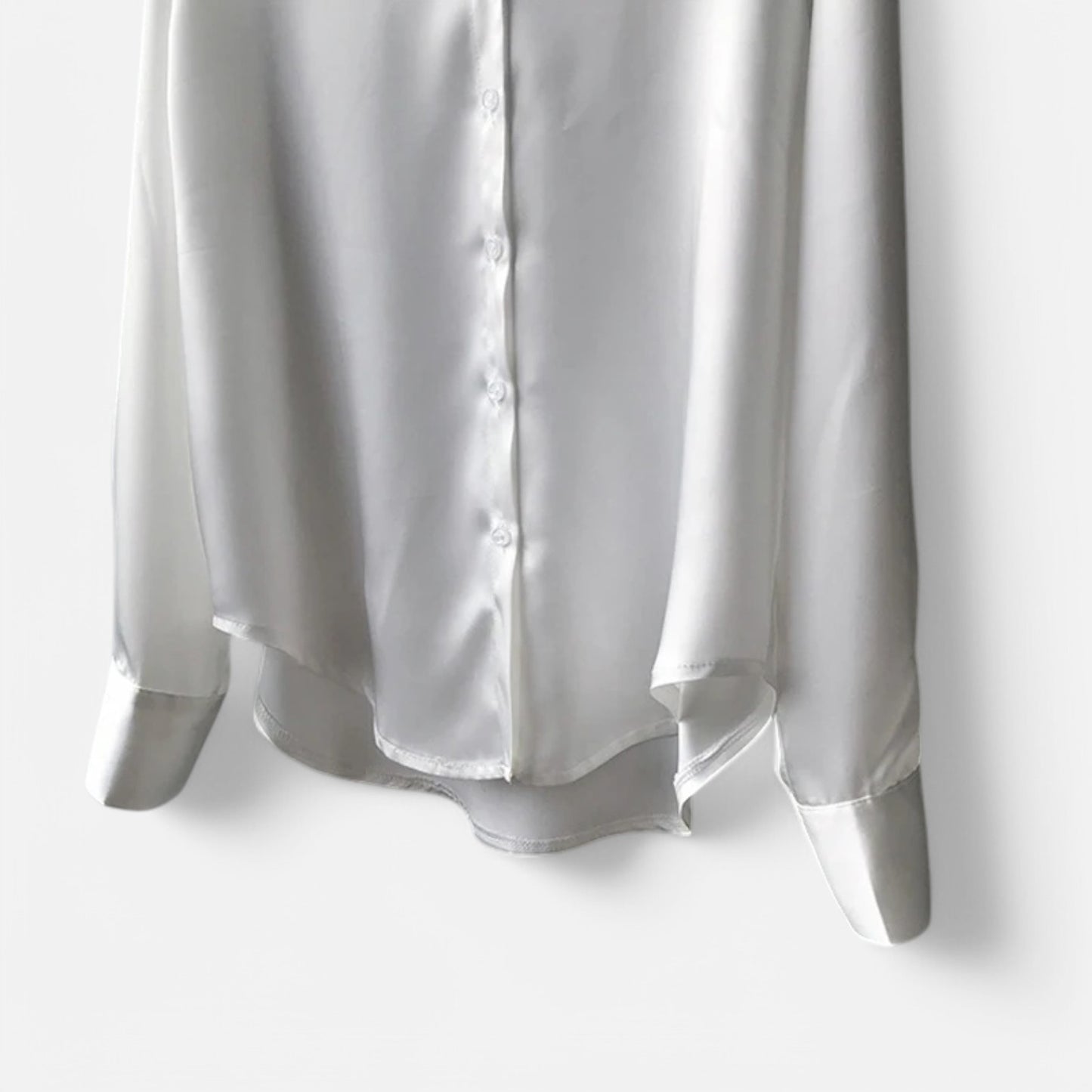 Claireve | Blouse Femme en Satin Blanc – Fluidité Vintage, Éclat Printanier