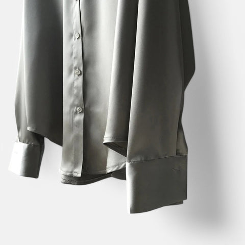 Claireve | Blouse Femme en Satin Blanc – Fluidité Vintage, Éclat Printanier