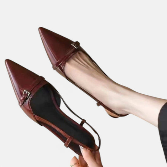 Claireve | Sandales Slingback à Talons Mi-Hauts – Brillance Audacieuse, Allure de