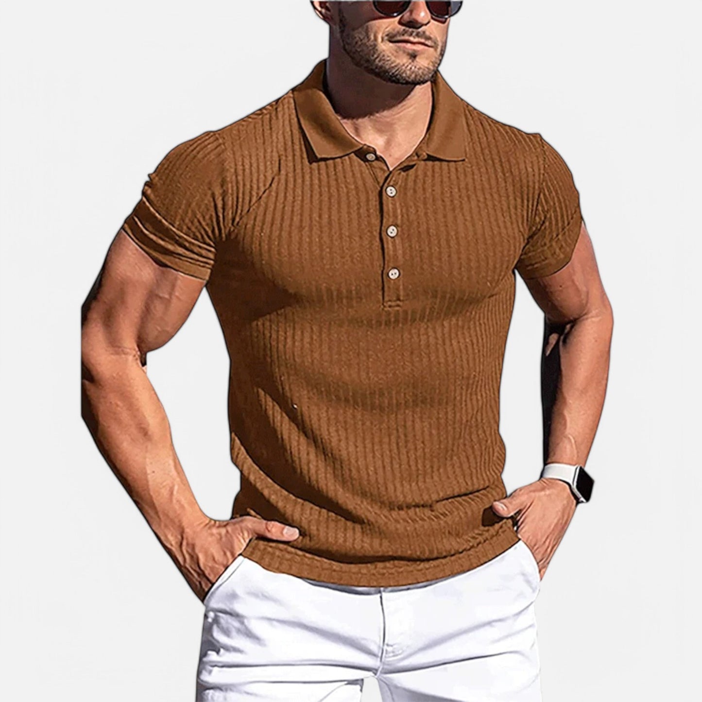 Claireve | Polo Homme à Col Montant – Élégance Active, Style Estival Structuré