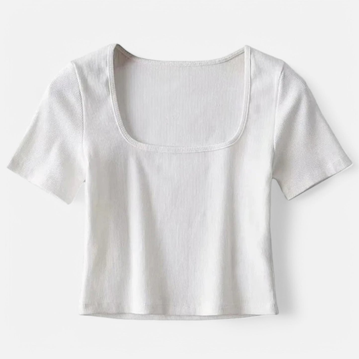 Claireve | Haut Court Côtelé Femme – Minimalisme Moderne, Silhouette Affirmée