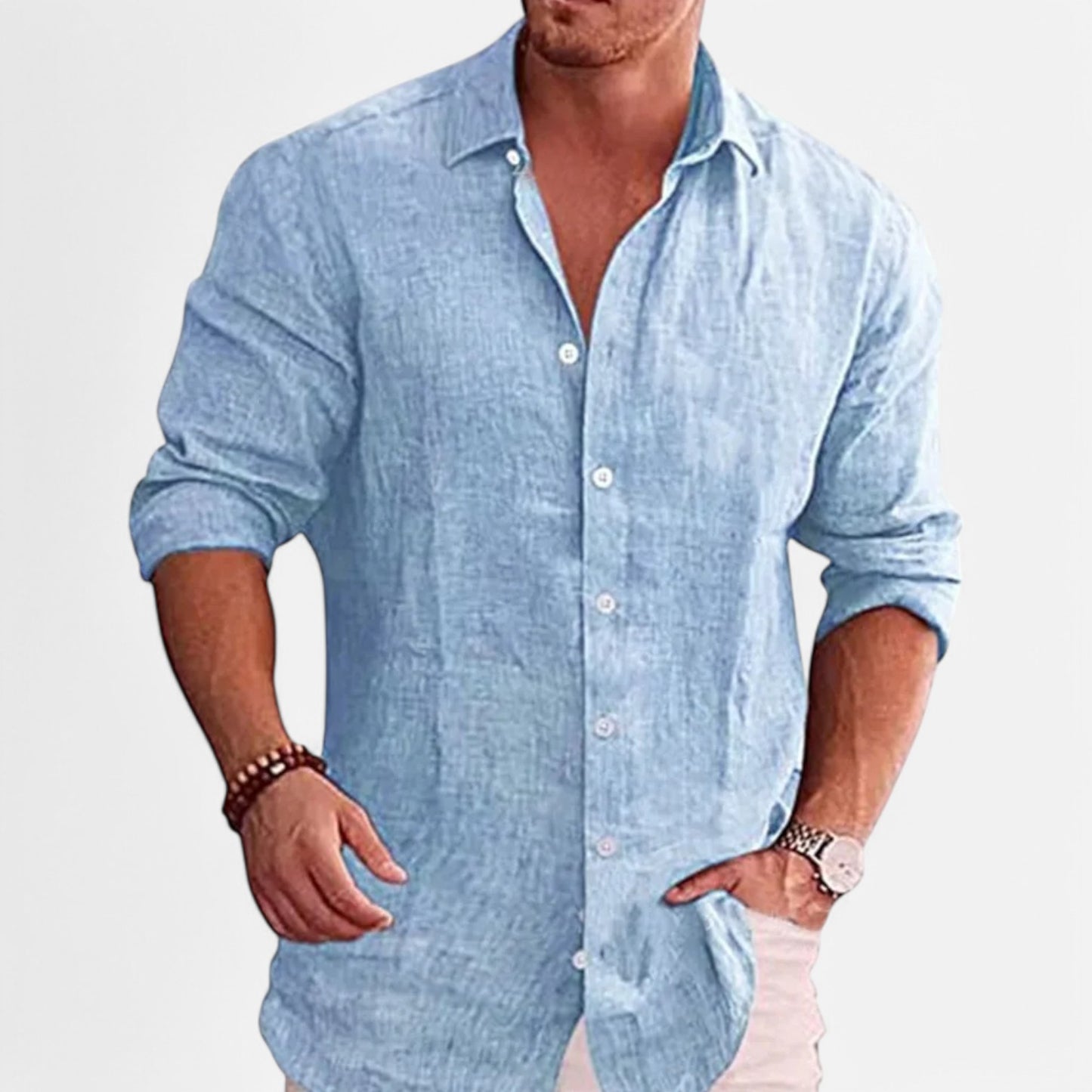 Claireve | Chemise Homme Lin & Coton – Élégance Décontractée, Charme Automnal