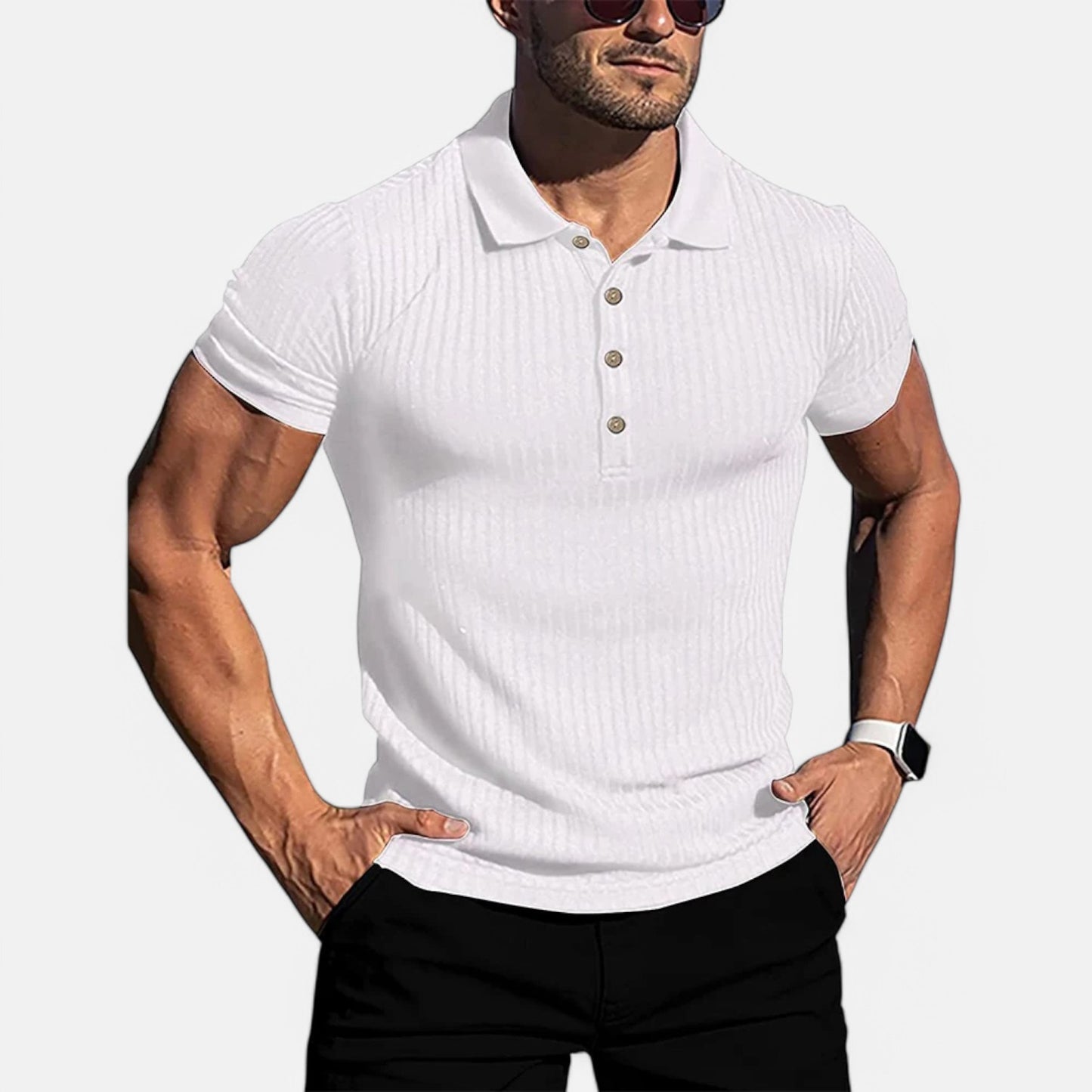 Claireve | Polo Homme à Col Montant – Élégance Active, Style Estival Structuré
