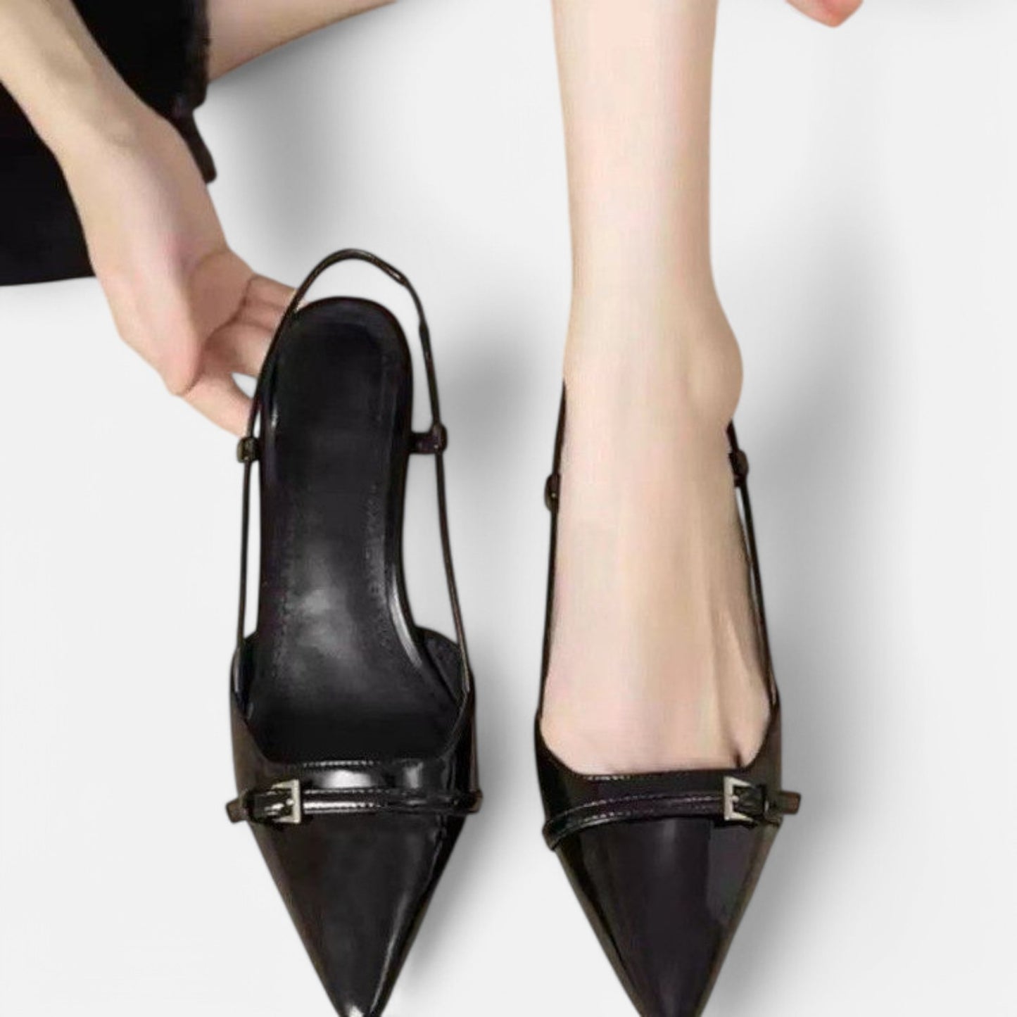 Claireve | Sandales Slingback à Talons Mi-Hauts – Brillance Audacieuse, Allure de