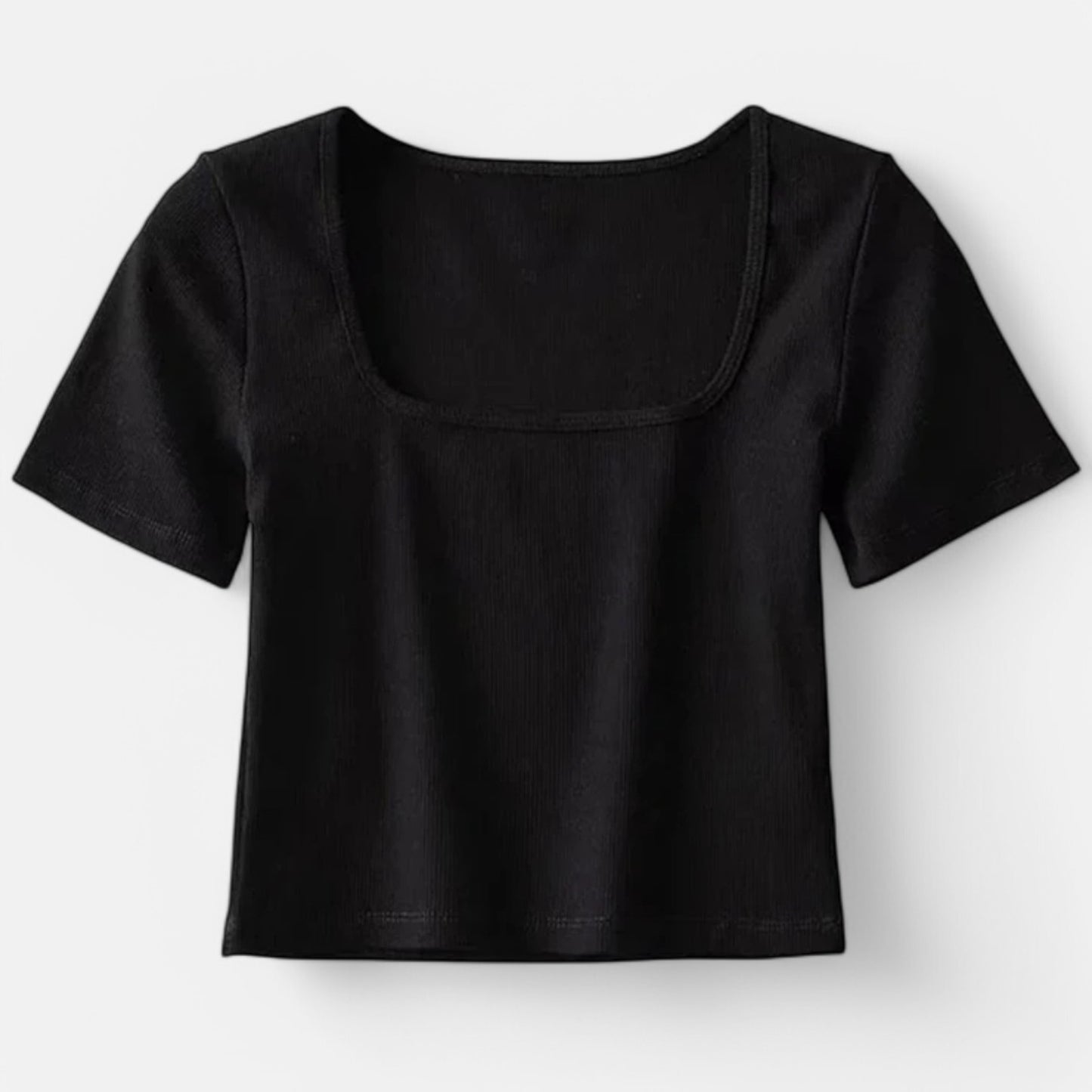 Claireve | Haut Court Côtelé Femme – Minimalisme Moderne, Silhouette Affirmée