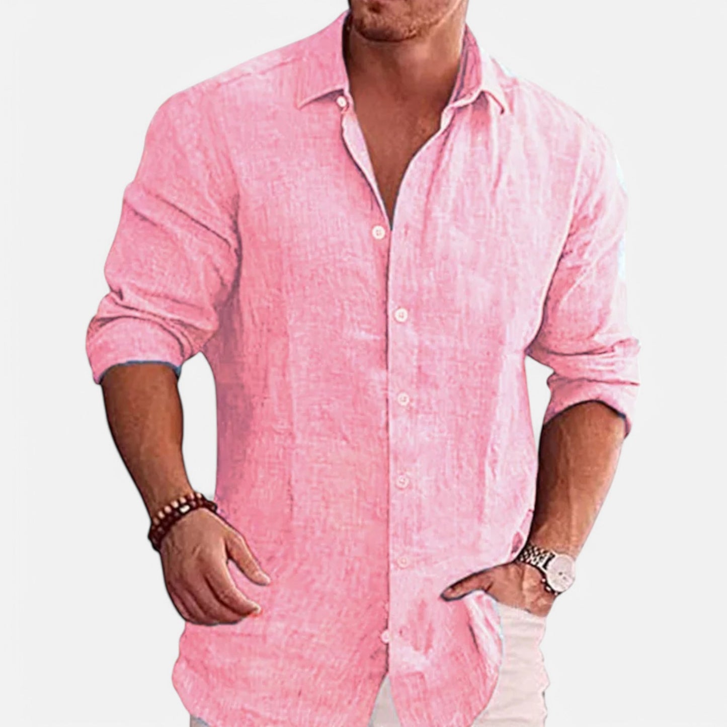 Claireve | Chemise Homme Lin & Coton – Élégance Décontractée, Charme Automnal