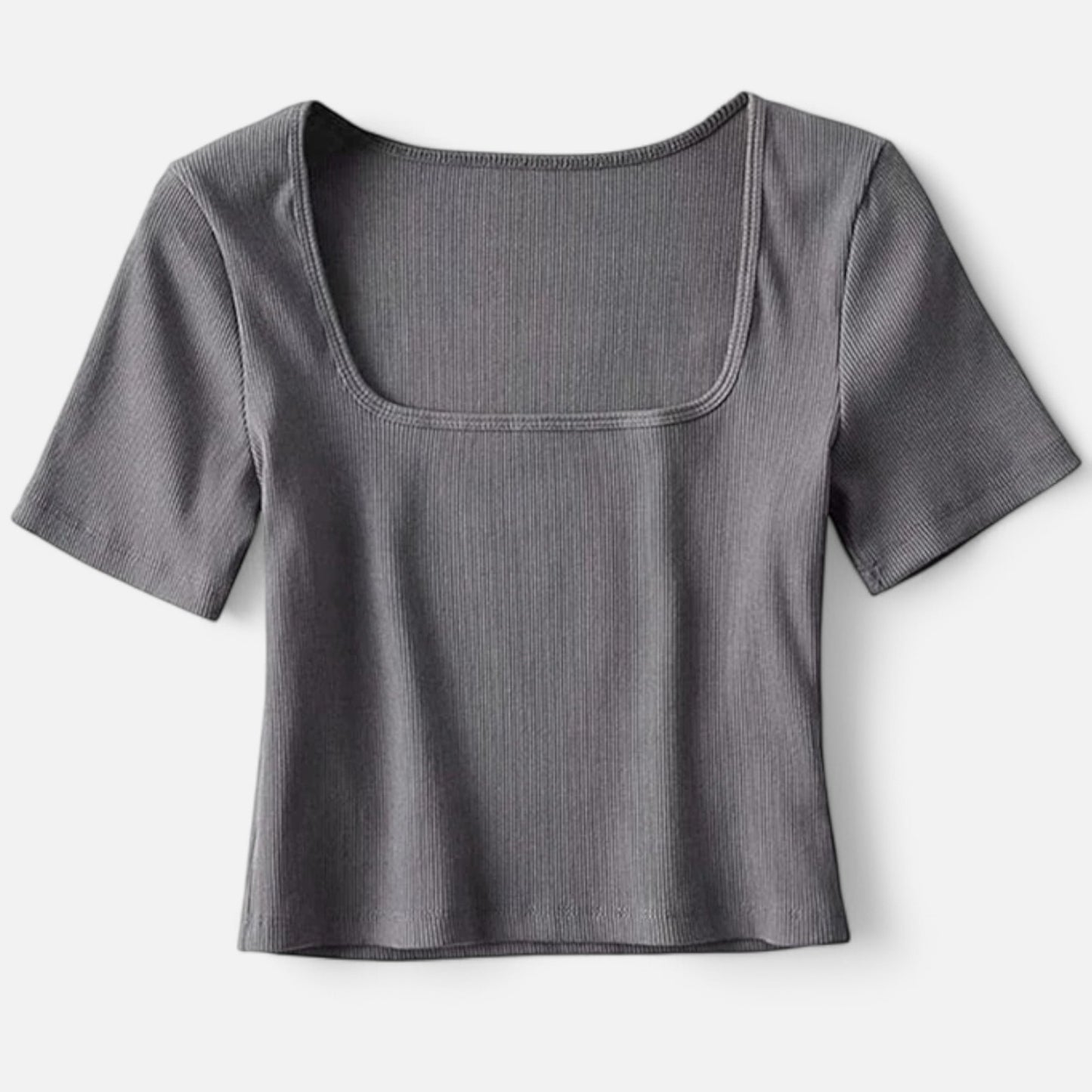 Claireve | Haut Court Côtelé Femme – Minimalisme Moderne, Silhouette Affirmée