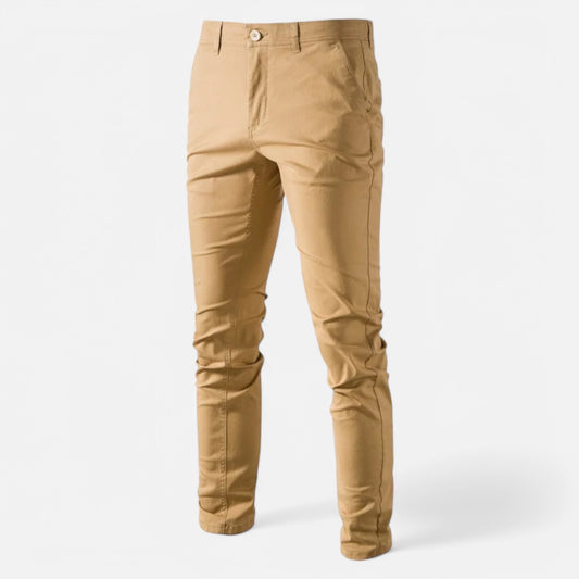 Claireve | Pantalon Homme Ajusté en Coton – Élégance Classique, Confort Saisonnière