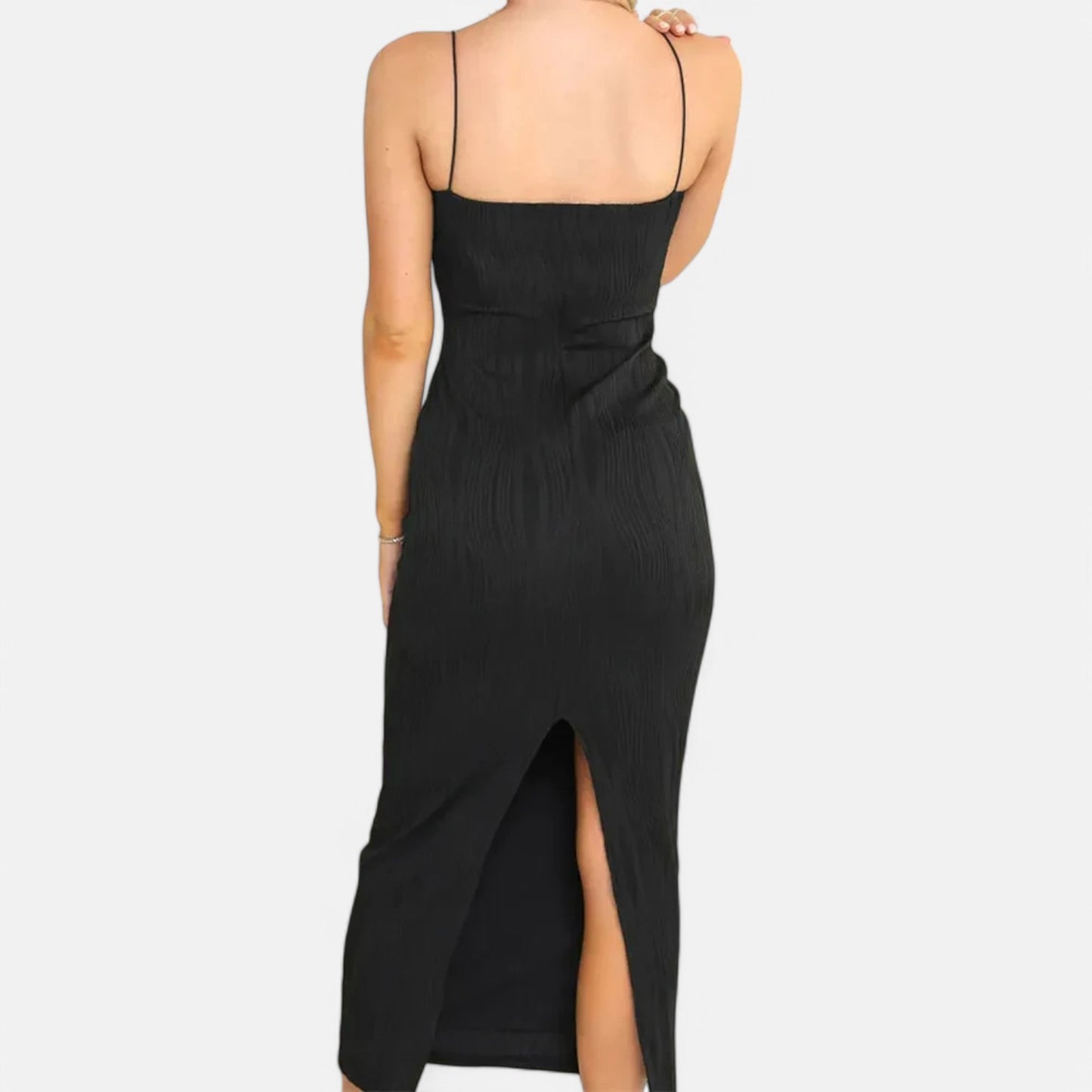 Claireve | Robe Longue Froncée Femme – Élégance Sculptée, Séduction Subtile