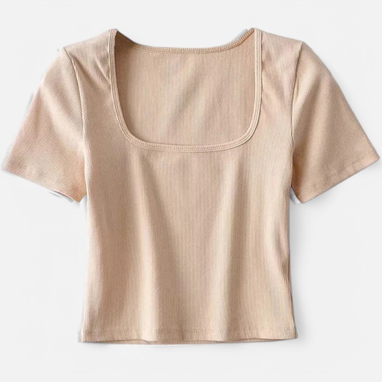 Claireve | Haut Court Côtelé Femme – Minimalisme Moderne, Silhouette Affirmée
