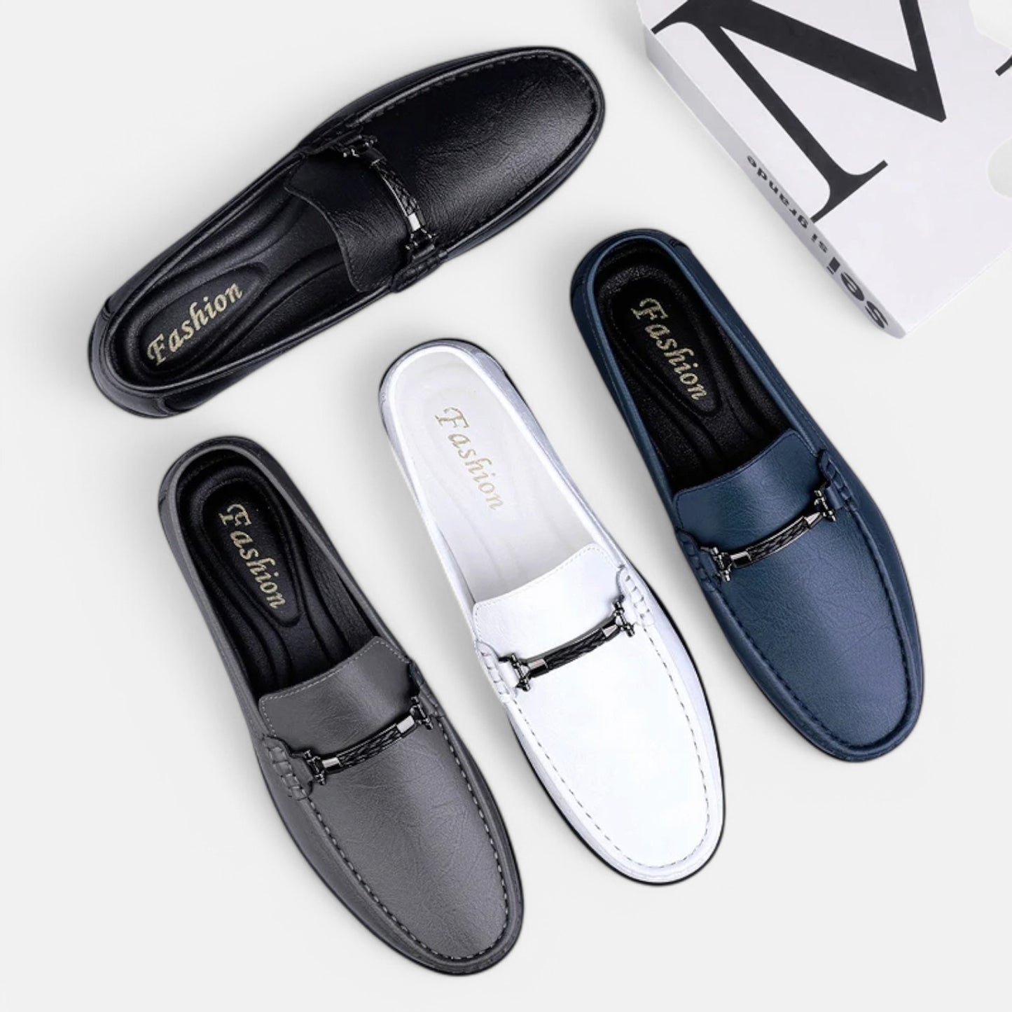 Claireve | Mocassins en Cuir avec Boucle Métallique – Élégance Moderne, Confort Respirant