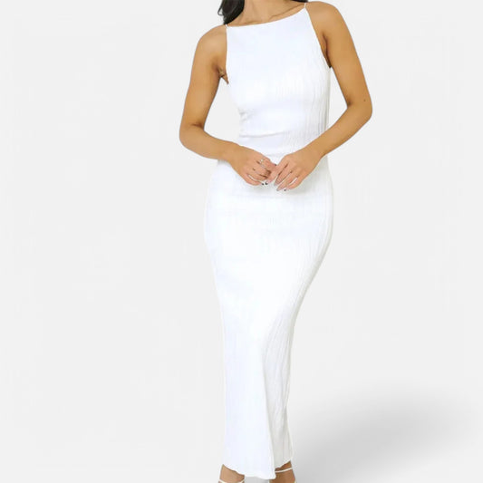Claireve | Robe Longue Froncée Femme – Élégance Sculptée, Séduction Subtile