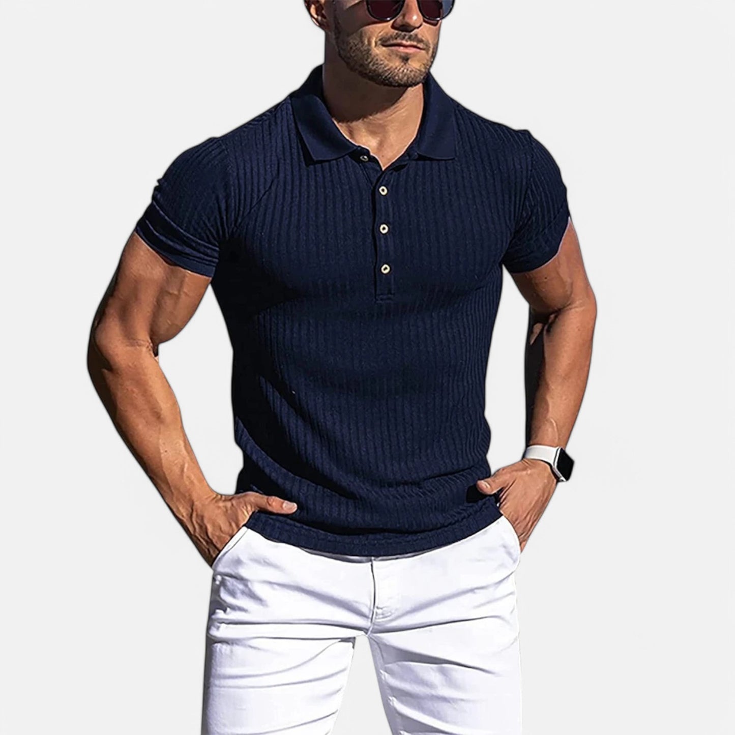 Claireve | Polo Homme à Col Montant – Élégance Active, Style Estival Structuré