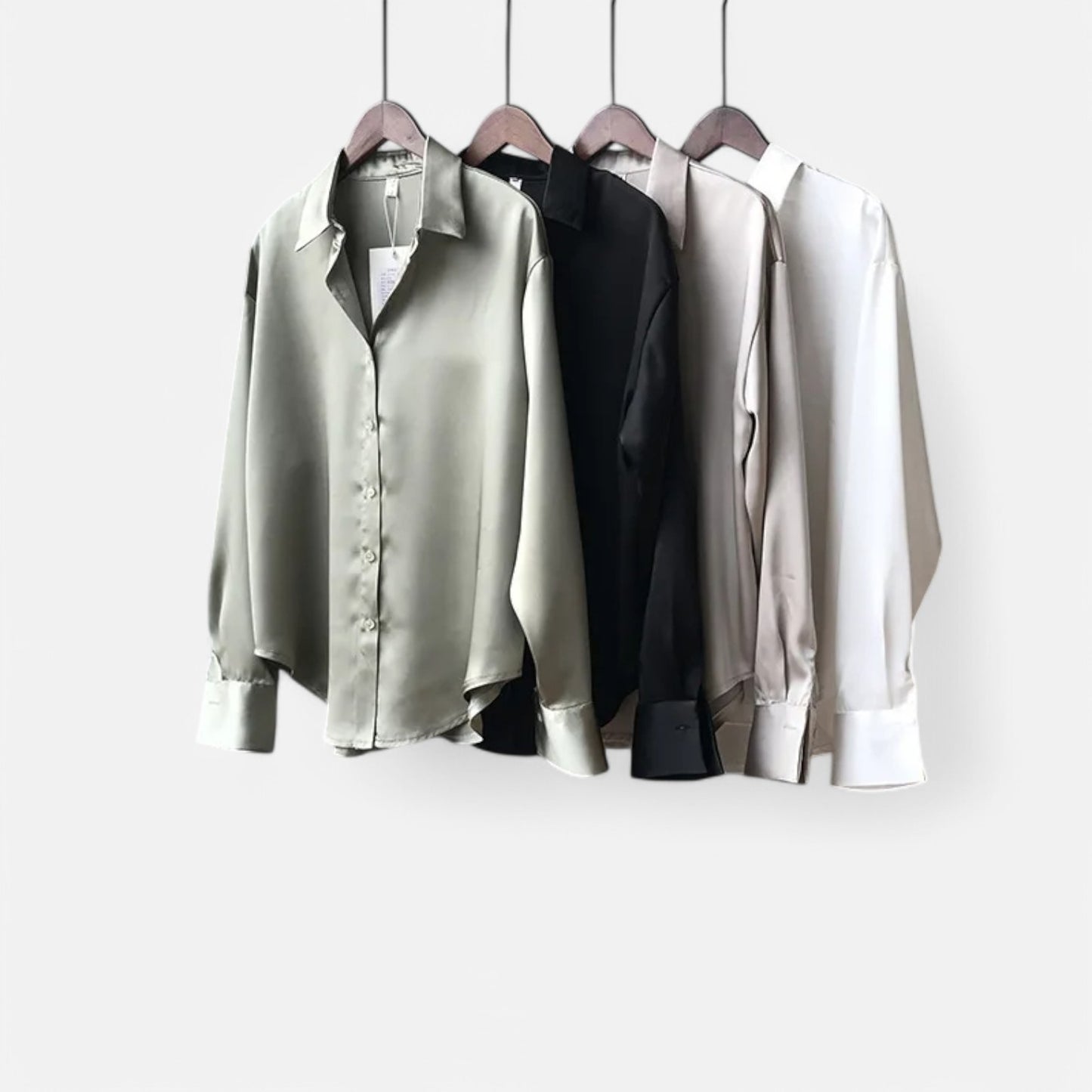 Claireve | Blouse Femme en Satin Blanc – Fluidité Vintage, Éclat Printanier