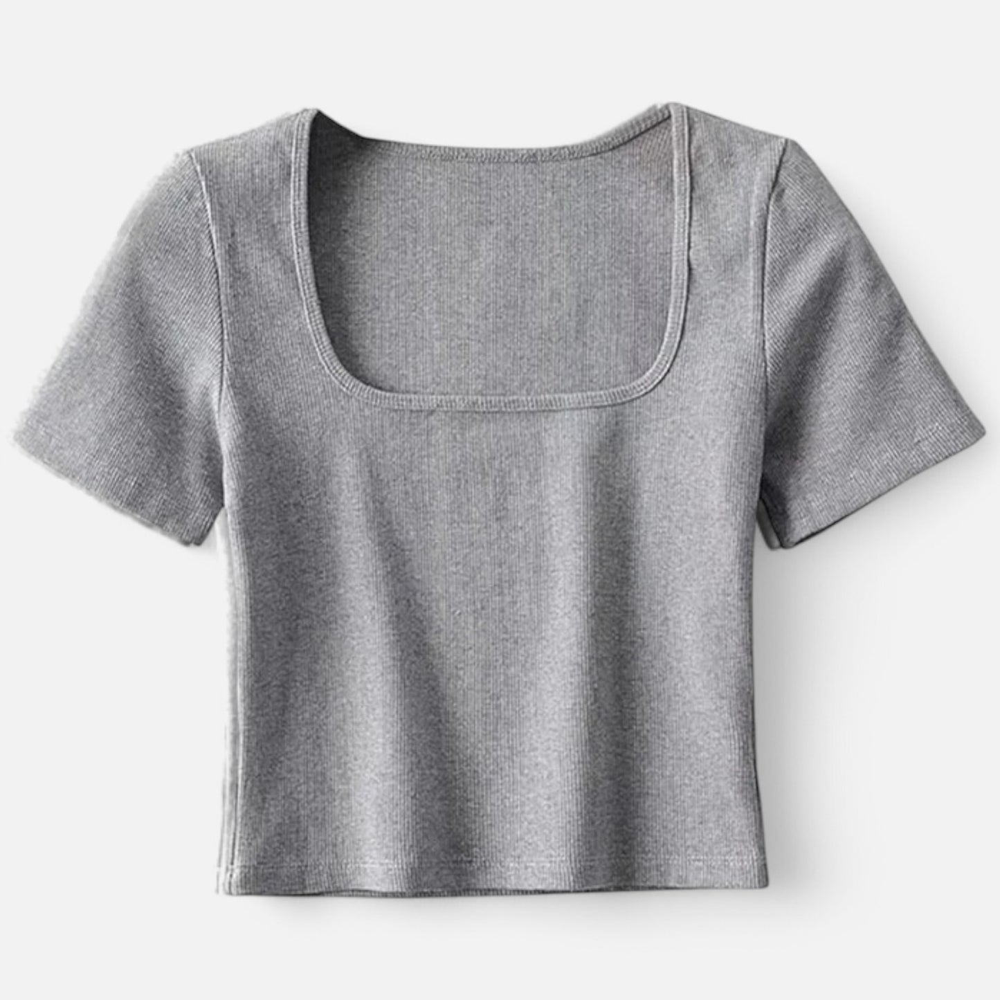 Claireve | Haut Court Côtelé Femme – Minimalisme Moderne, Silhouette Affirmée