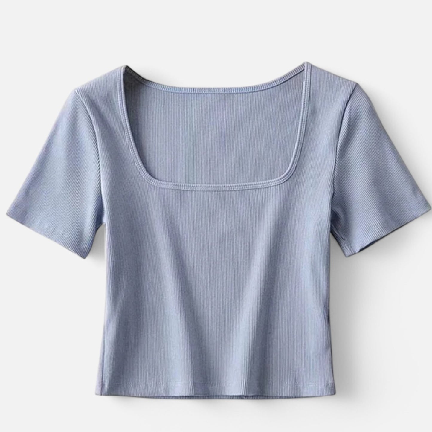 Claireve | Haut Court Côtelé Femme – Minimalisme Moderne, Silhouette Affirmée