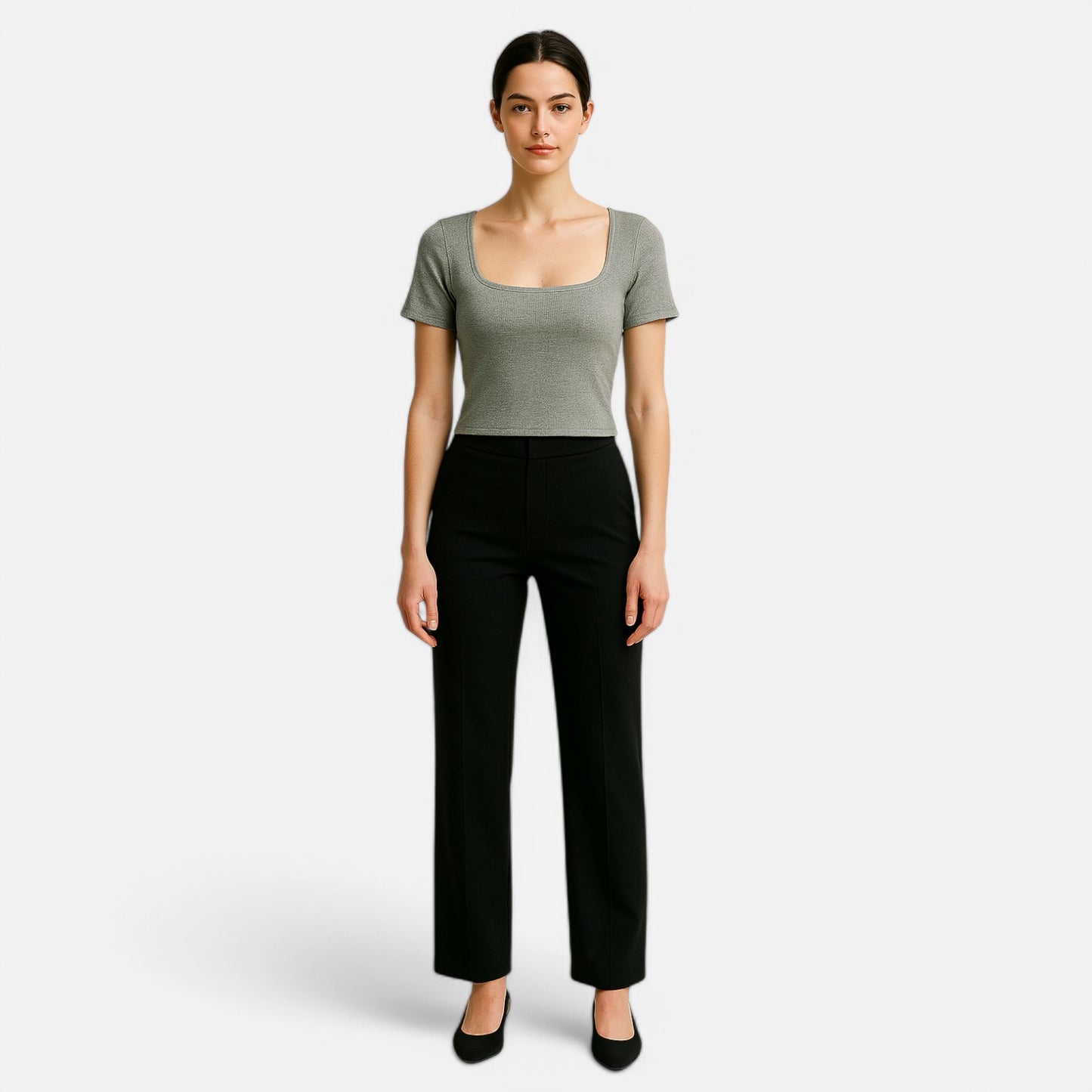 Claireve | Haut Court Côtelé Femme – Minimalisme Moderne, Silhouette Affirmée