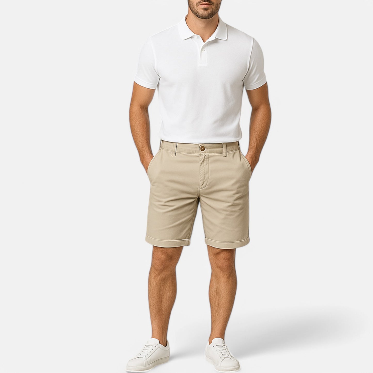 Claireve | Short 100% Coton Homme – Élégance Décontractée, Souplesse d’Été