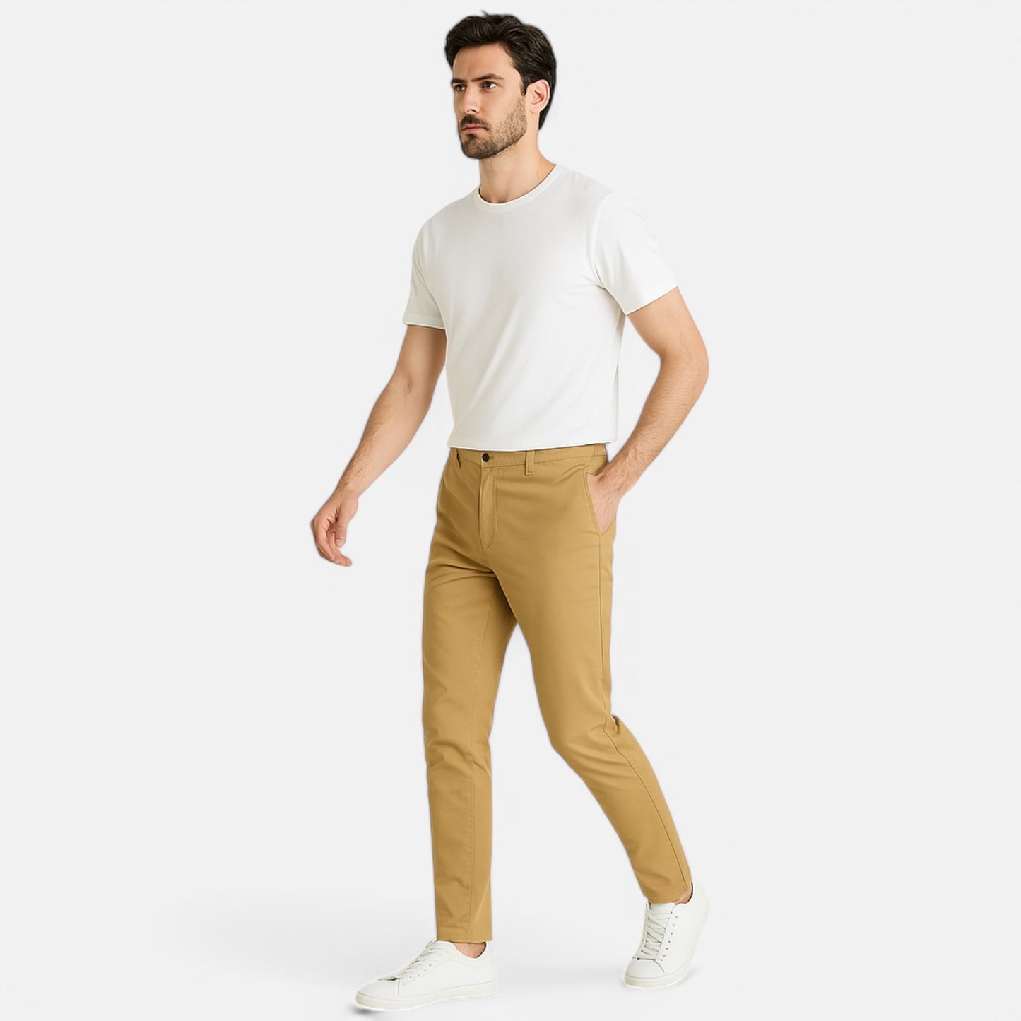 Claireve | Pantalon Homme Ajusté en Coton – Élégance Classique, Confort Saisonnière