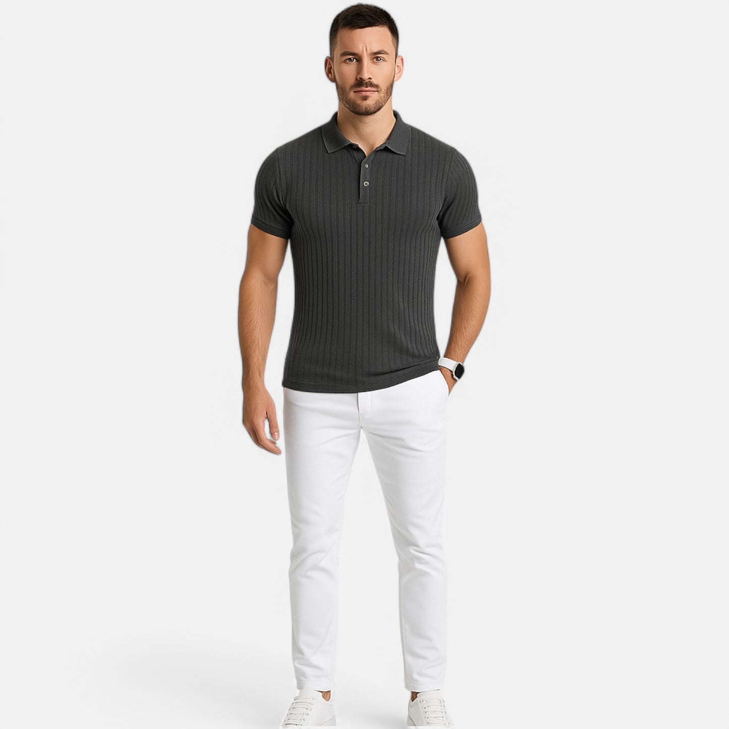 Claireve | Polo Homme à Col Montant – Élégance Active, Style Estival Structuré