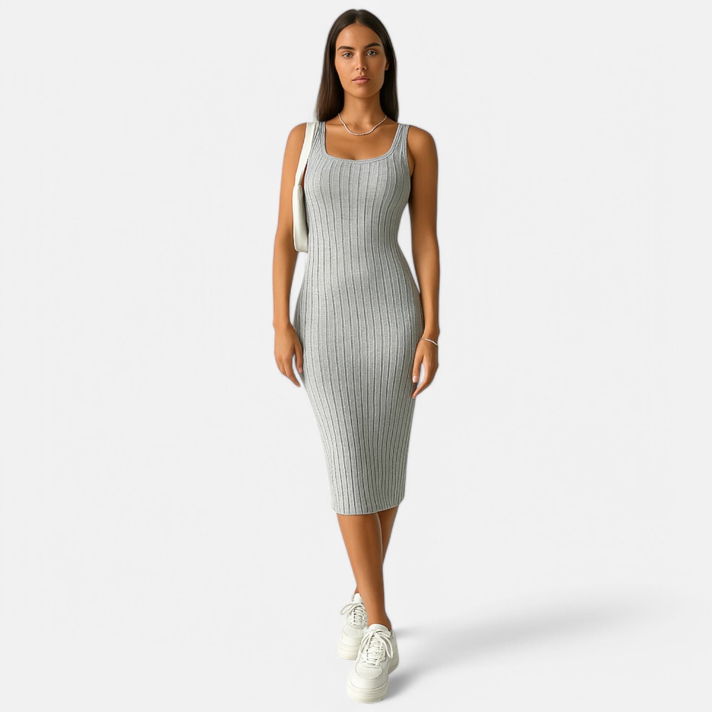 Claireve | Robe Tricotée à Bretelles – Lignes Pures, Esprit Estival Décontracté
