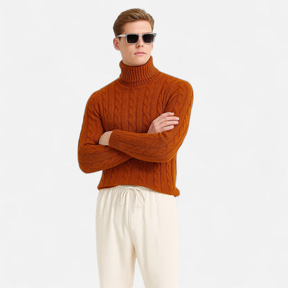 Claireve | Pull Col Roulé Homme en Maille – Style Décontracté, Confort Structuré