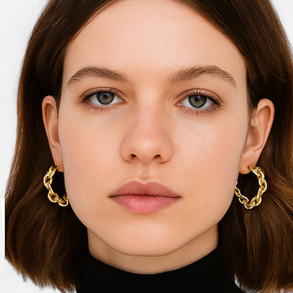 Claireve | Créoles Vintage en Acier pour Femme – Style Rétro, Finition Intemporelle