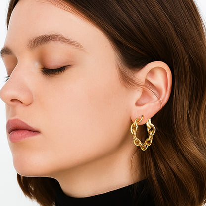 Claireve | Créoles Vintage en Acier pour Femme – Style Rétro, Finition Intemporelle