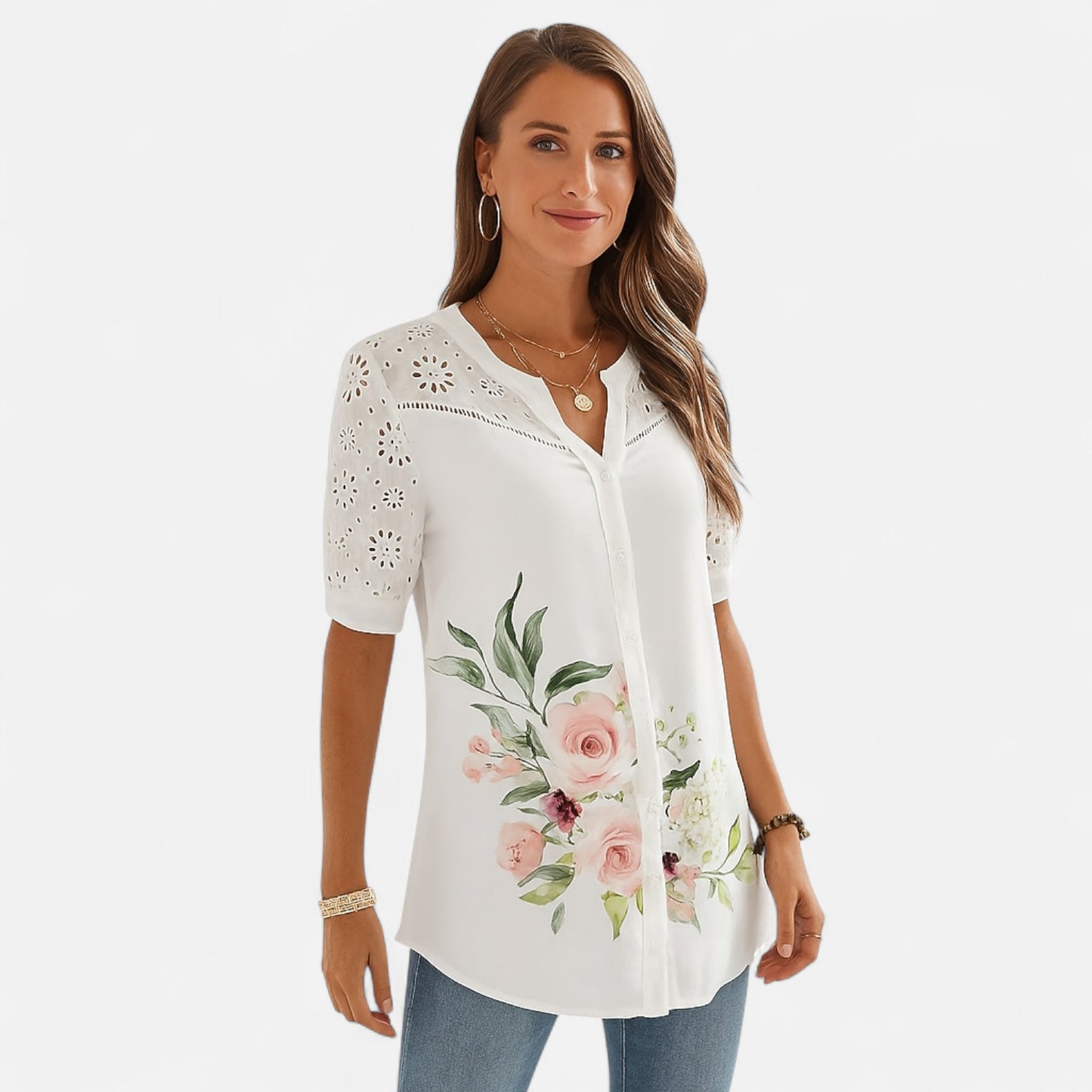 Claireve | Chemise Ample à Manches Courtes en Coton