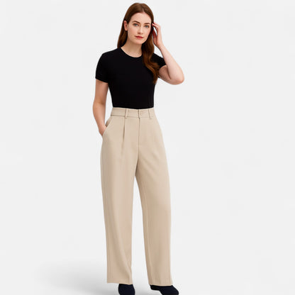 Claireve | Pantalon de Costume Femme Taille Haute – Ligne Élancée, Élégance Structurée
