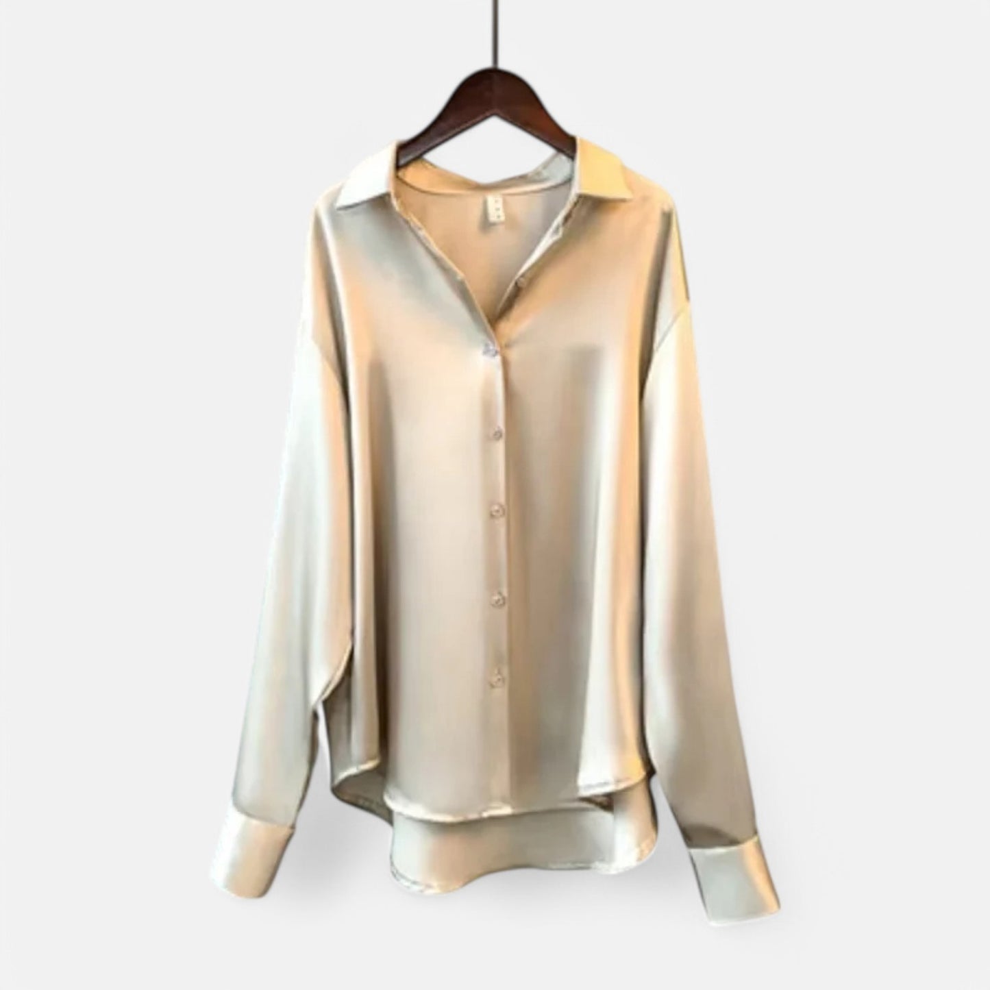 Claireve | Blouse Femme en Satin Blanc – Fluidité Vintage, Éclat Printanier