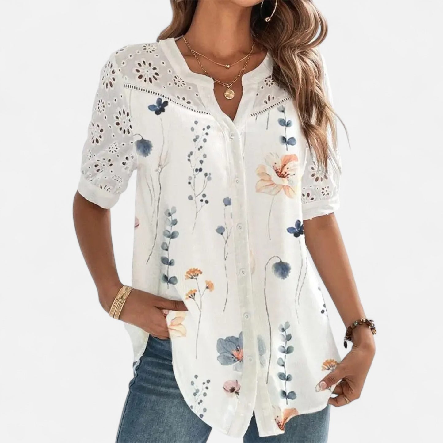 Claireve | Chemise Ample à Manches Courtes en Coton