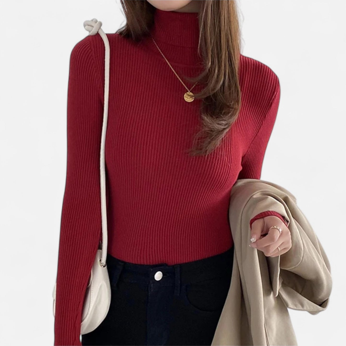 Claireve | Pull Femme en Maille à Col Roulé – Douceur Élégante, Silhouette Intemporelle