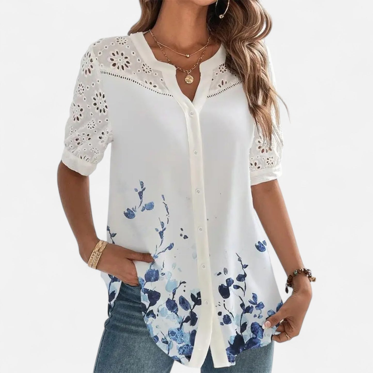 Claireve | Chemise Ample à Manches Courtes en Coton