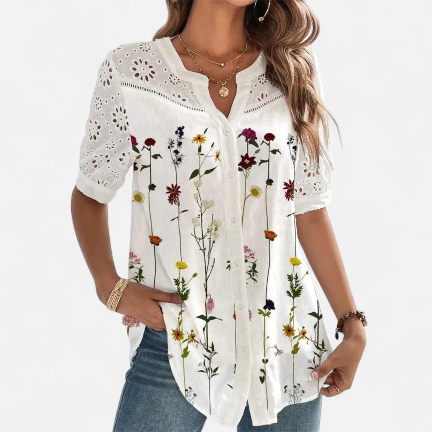 Claireve | Chemise Ample à Manches Courtes en Coton