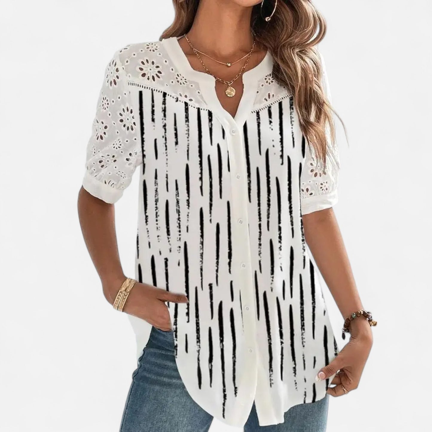 Claireve | Chemise Ample à Manches Courtes en Coton