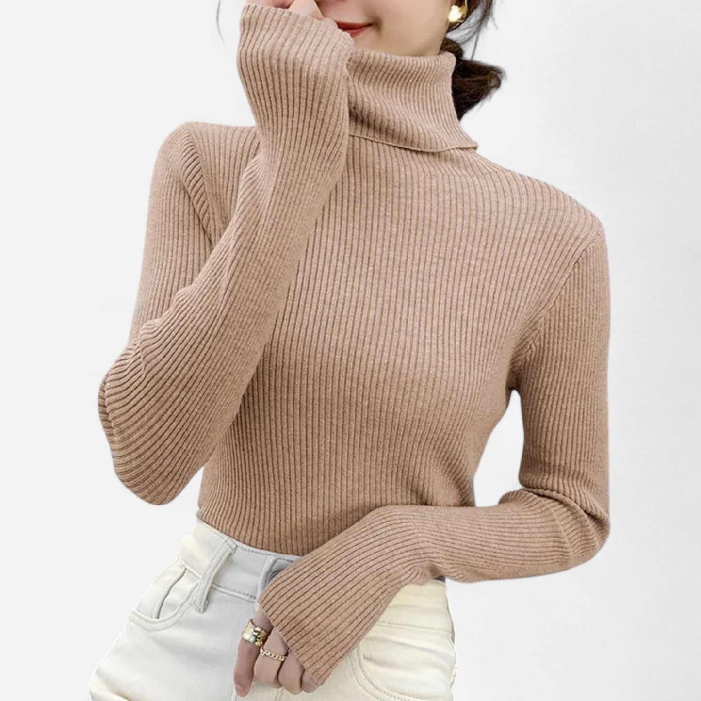 Claireve | Pull Femme en Maille à Col Roulé – Douceur Élégante, Silhouette Intemporelle