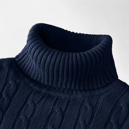 Claireve | Pull Col Roulé Homme en Maille – Style Décontracté, Confort Structuré